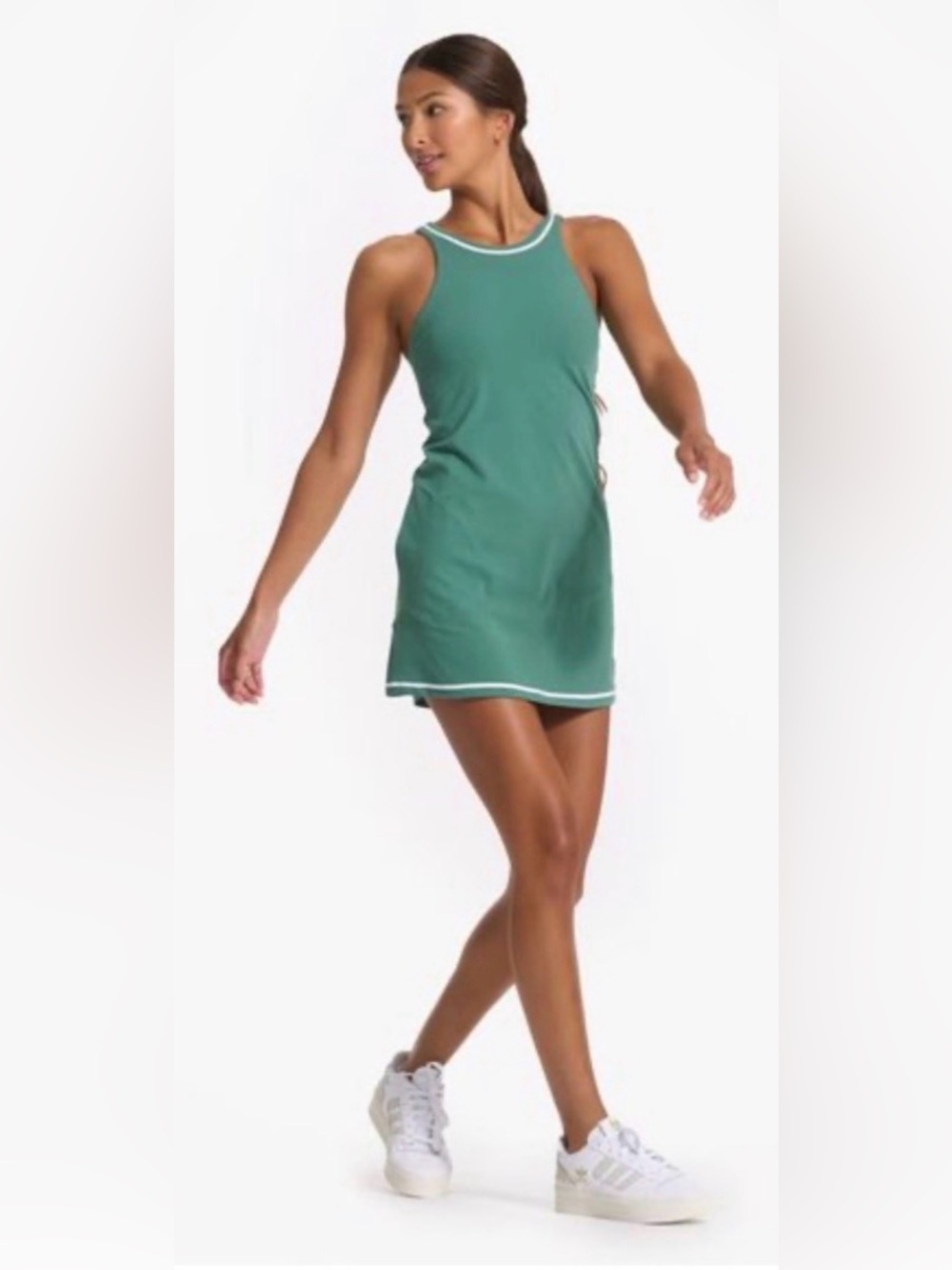 Vuori Athletic Green and White Tennis Dress. Size M